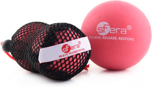 Yoga Massage Ball Set, Deep Tissue Massage, Trigger Point and Myofascial Release, Includes 1 X-Large Massage Ball and 2 Lacrosse Size Balls with Mesh Bag (Firm Rubber Balls - 3)